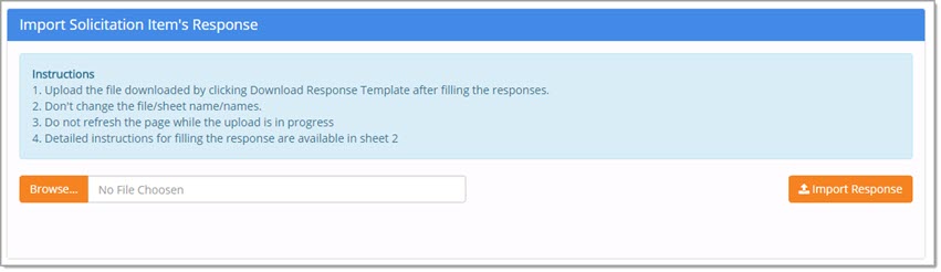 Import Solicitation Item';s Response